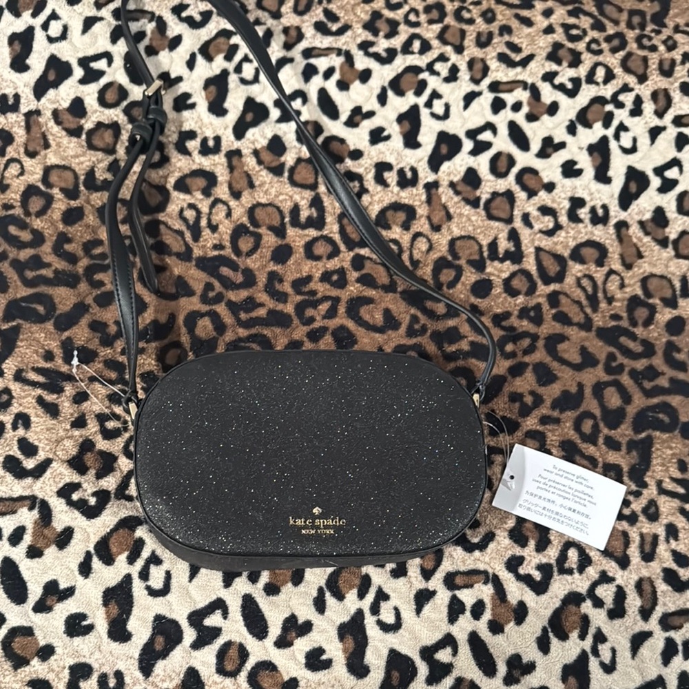 Kate Spade Black Glitter Crossbody Bag